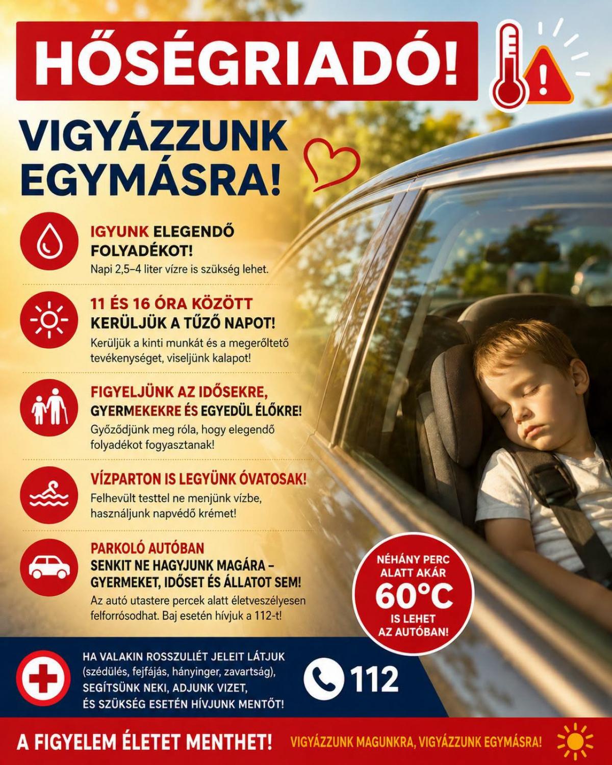 Tájékoztató II. fokú hőségriasztásról