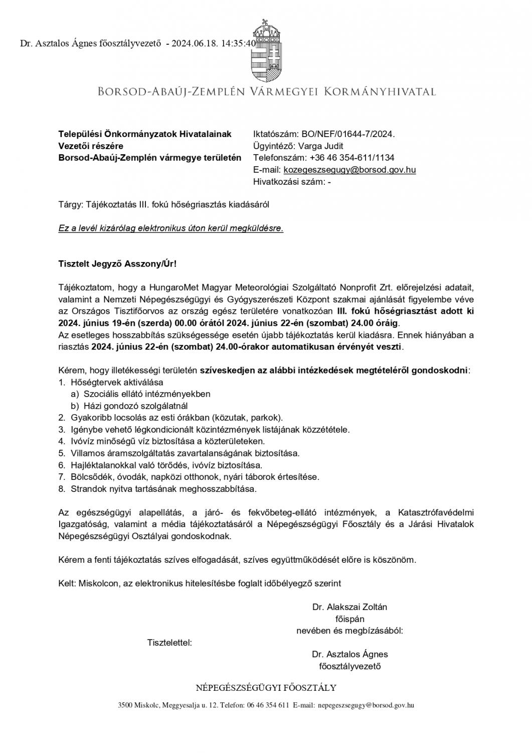 Tisztelt Lakosság!
