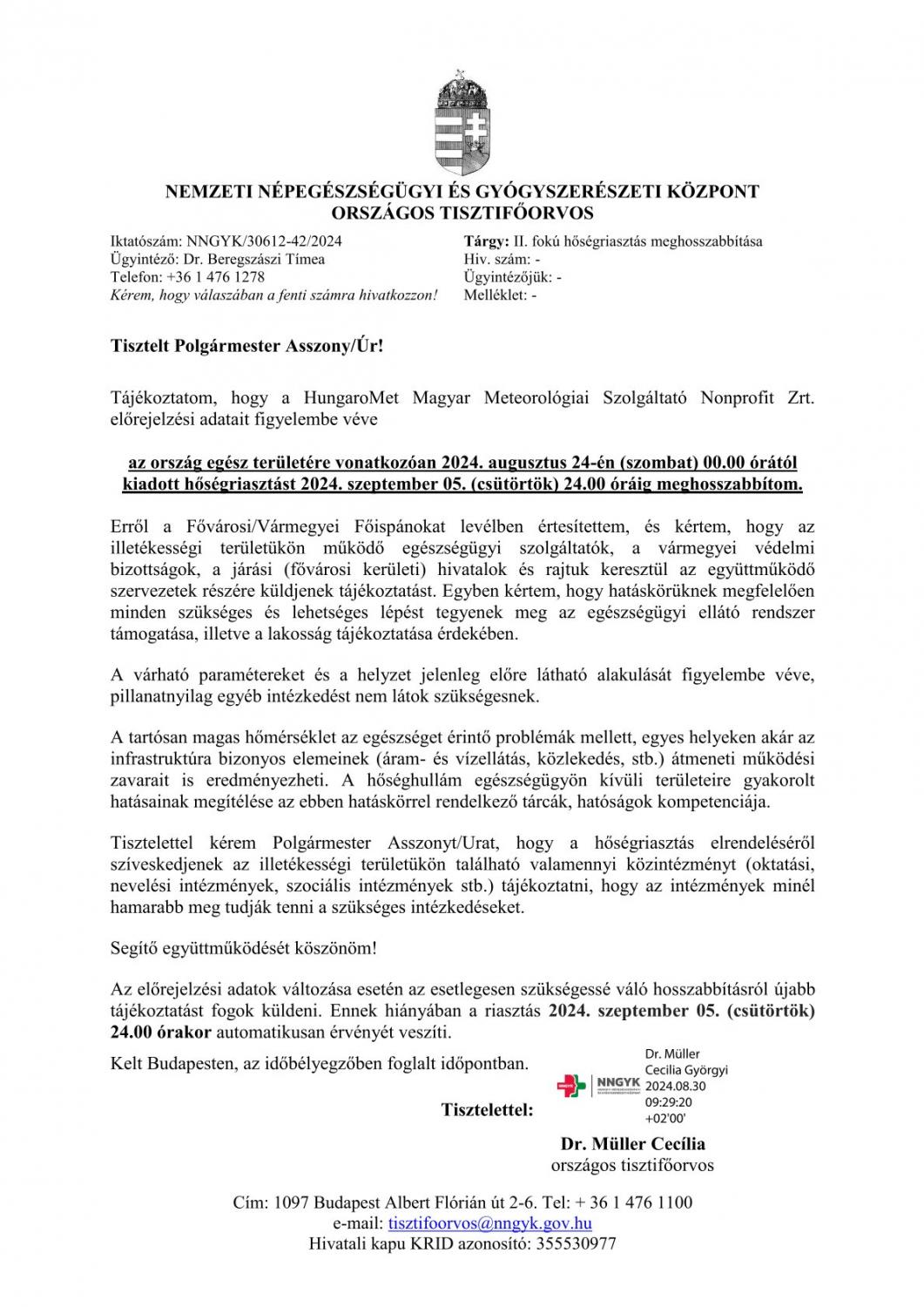 Tisztelt Lakosság!