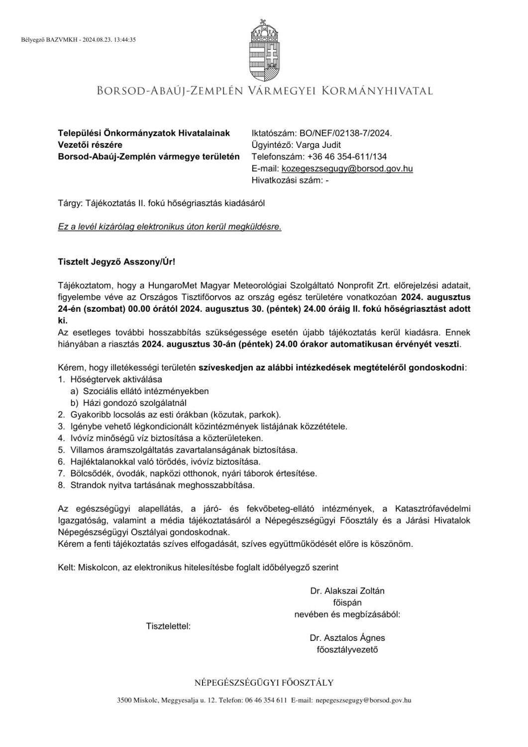 Tisztelt Lakosság!