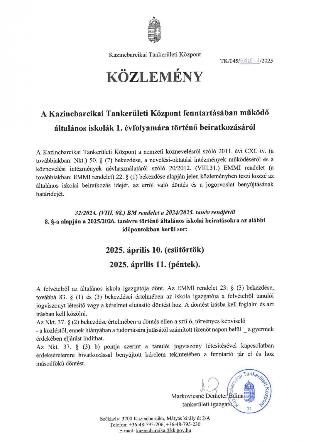 Közlemény