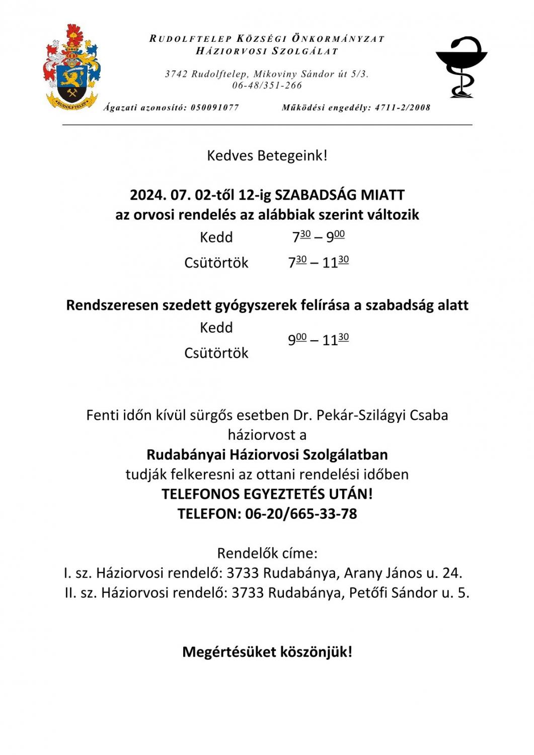 Tisztelt Lakosság!