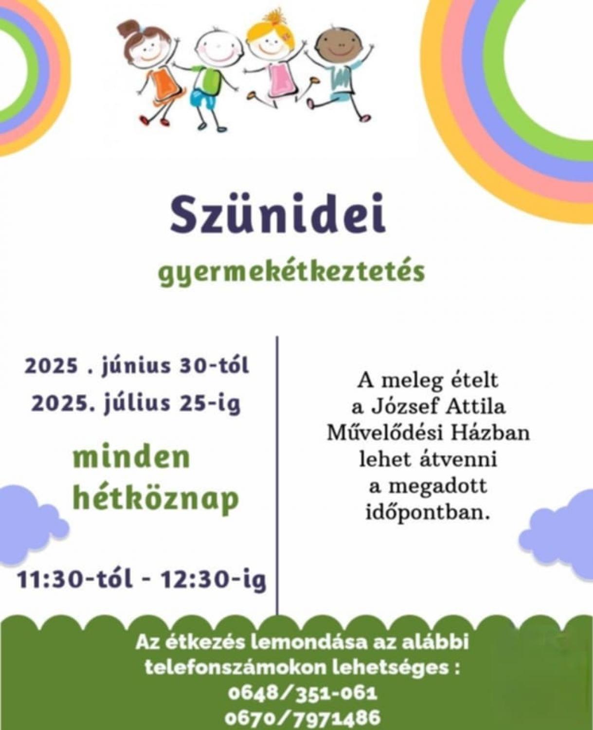Szünidei gyermekétkeztetés!