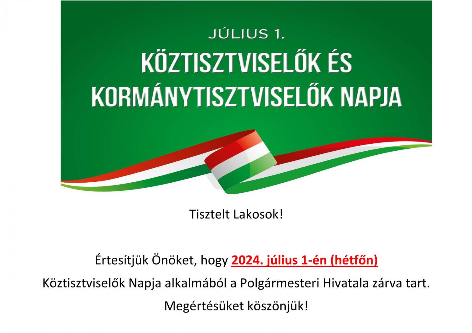 Tisztelt Lakosság!