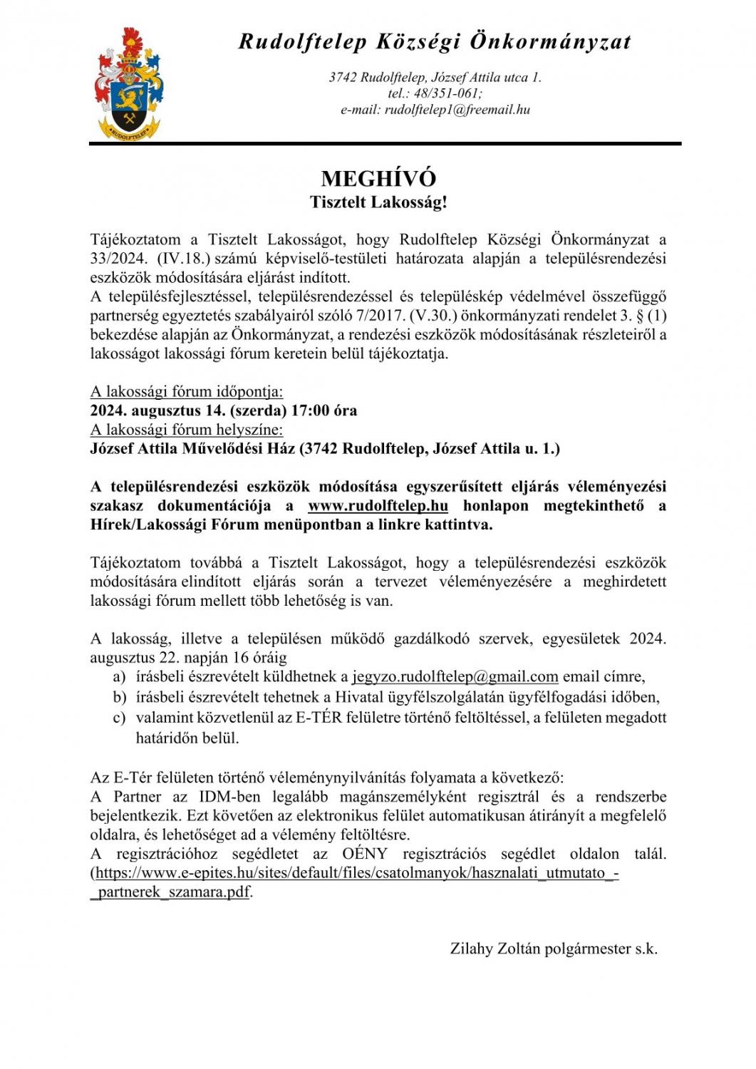 Tisztelt Lakosság!